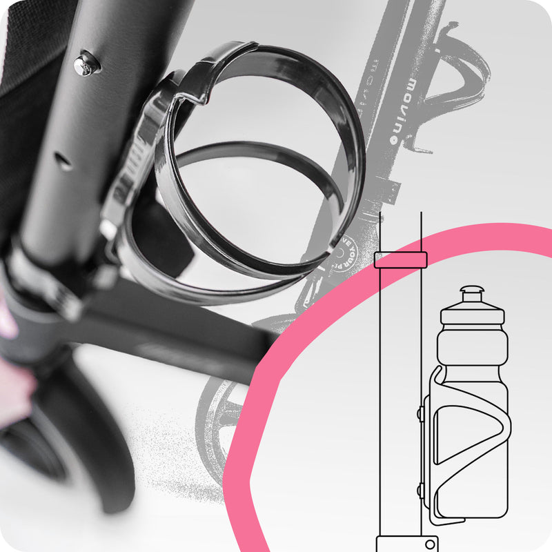 Includes bottle holder.
